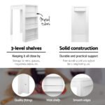Artiss Bar Table 3-tier Storage Shelves White - Image 7
