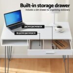 Artiss Computer Desk Drawer Cabinet Home Office Desks Workstation 100cm White - Image 5