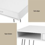 Artiss Computer Desk Drawer Cabinet Home Office Desks Workstation 100cm White - Image 6