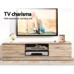 Artiss TV Cabinet Entertainment Unit 160cm Pine Charles - Image 5