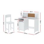 Keezi Kids Table and Chair Set Children Study Play Toys Desk w/ Cabinet Storage - Image 4