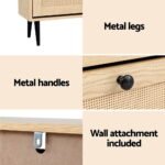 Artiss Shoe Rack Cabinet 3 Flip-out Drawers Pine - Image 7