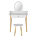 Keezi Kids Dressing Table Chair Set Wooden Leg Vanity Makeup Drawer Mirror - Image 5