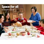 Artiss Dining Table Rectangular Extendable White - Image 3