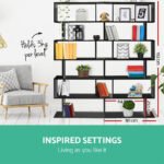 Artiss Bookshelf 6 Tiers - RIVA Black - Image 8