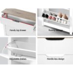Artiss Shoe Rack Cabinet 16 Pairs White Ana - Image 8