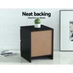 Artiss Bedside Table 2 Drawers - PEPE Black - Image 5