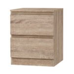 Artiss Bedside Table 2 Drawers - PEPE Oak - Image 7