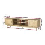 Artiss TV Cabinet Entertainment Unit 180cm Rattan Cole - Image 4