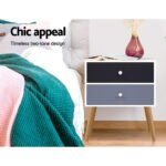 Artiss Bedside Table 2 Drawers - BONDS White - Image 3