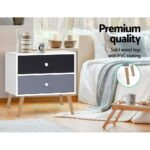 Artiss Bedside Table 2 Drawers - BONDS White - Image 4
