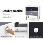 Artiss Bedside Table 2 Drawers - BONDS White - Image 5