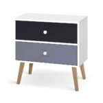 Artiss Bedside Table 2 Drawers - BONDS White - Image 7