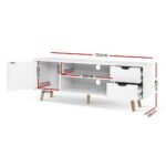 Artiss TV Cabinet Entertainment Unit 120cm White Larin - Image 4