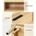 Artiss Rattan Bedside Table 1 Drawer with Shelf - REI Oak - Image 6