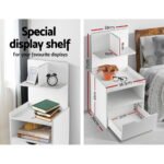 Artiss Bedside Table 1 Drawer with Shelves - EVERMORE White - Image 7