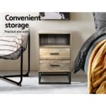 Artiss Bedside Table 2 Drawers with Shelf - BADAN - Image 4