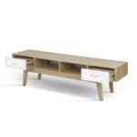 Artiss TV Cabinet Entertainment Unit 180cm Oak White Gary - Image 3