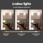 Artiss Dressing Table Set Stool 10 Led Bulbs White - Image 5