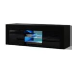 Artiss Entertainment Unit TV Cabinet LED 130cm Black Angus - Image 3