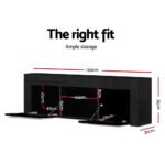 Artiss Entertainment Unit TV Cabinet LED 130cm Black Angus - Image 4
