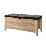 Artiss Storage Ottoman Blanket Box Leather Oak - Image 7