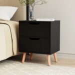 Artiss Bedside Table 2 Drawers - BODEN Black - Image 7
