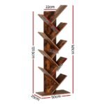 Artiss Tree Bookshelf 9 Tiers Walnut - Image 3