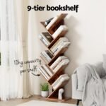Artiss Tree Bookshelf 9 Tiers Walnut - Image 5