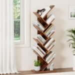Artiss Tree Bookshelf 9 Tiers Walnut - Image 8