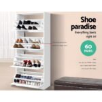 Artiss Shoe Rack Cabinet 60 Pairs 4 Doors - White - Image 6