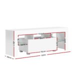 Artiss Entertainment Unit TV Cabinet LED 130cm White Elo - Image 4