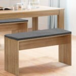 Artiss Dining Bench Upholstery Seat Wooden Chair Oak 90cm - Image 7