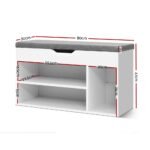 Artiss Shoe Rack Bench Shoe Cabinet White Allen - Image 2