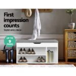 Artiss Shoe Rack Bench Shoe Cabinet White Allen - Image 3