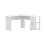 Artiss Computer Desk Shelf L-Shape White 136CM - Image 7