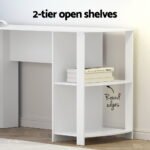 Artiss Computer Desk Shelf L-Shape White 136CM - Image 5