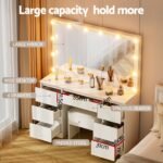 Artiss Dressing Table Vanity Desk Set Stool 12 Led Bulbs White - Image 5
