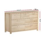 Artiss 7 Chest of Drawers - MAXI Pine - Image 4