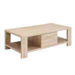 Artiss Coffee Table 1 Drawer Oak Maxi - Image 7