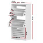 Artiss Shoe Cabinet Storage Drawer 45 Pairs White - Image 2