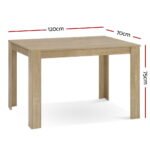 Artiss Dining Table Rectangular 4 Seater 120CM Oak Natu - Image 2