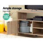 Artiss TV Cabinet Entertainment Unit 140cm Oak Ken - Image 6