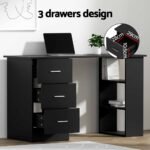 Artiss Computer Desk Drawer Shelf Cabinet Black 120CM - Image 5