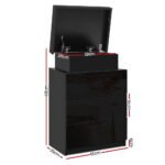 Artiss Bedside Table LED 3 Drawers - COLEY Black - Image 2