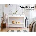 Artiss Console Table 2 Drawers 100CM White Chole - Image 6