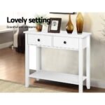 Artiss Console Table 2 Drawers 80CM White Chole - Image 6