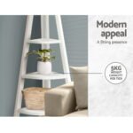 Artiss Bookshelf Corner Shelf 5 Tiers - CANE White - Image 6