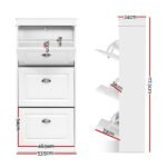 Artiss Shoe Rack Cabinet 18 Pairs 3-tier White Sena - Image 4