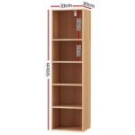 Artiss Bookshelf 5 Tiers MILO Pine - Image 4